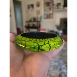 Green Crackled Bangle Vintage Chunky